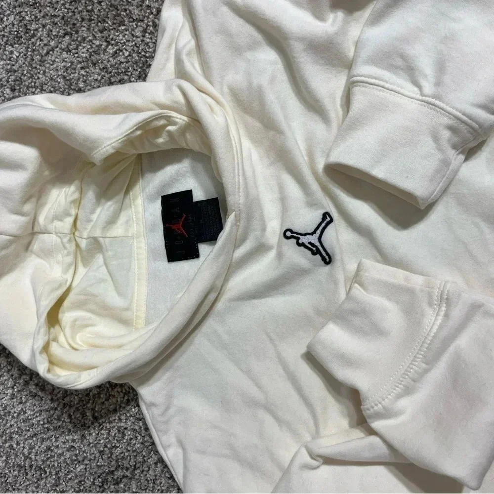 Girls Michael Jordan cropped cream hoodie size M - Picture 4 of 5